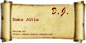 Daka Júlia névjegykártya