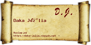 Daka Júlia névjegykártya